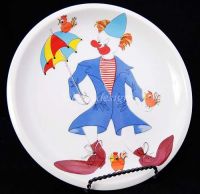 Block Spal CLOWN WITH UMBRELLA 9" Plate RARE